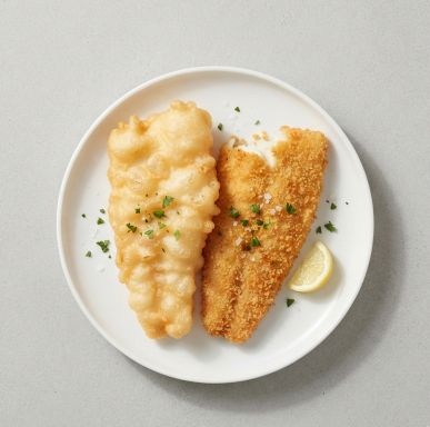 2 Pcs Breaded Single Fish 