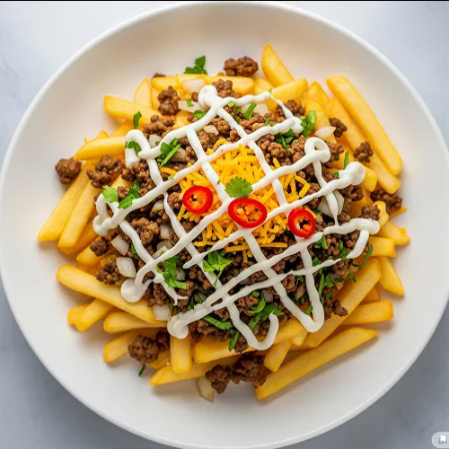 Chilli Cheese Mince Fries 