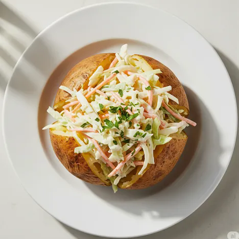 Baked Potato With Chicken & Coleslaw 