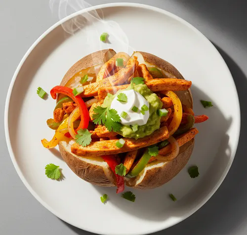 Baked Potato With Chicken Salad & May 