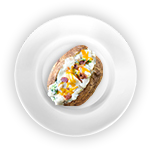 Baked Potato With Chicken Salad & May 